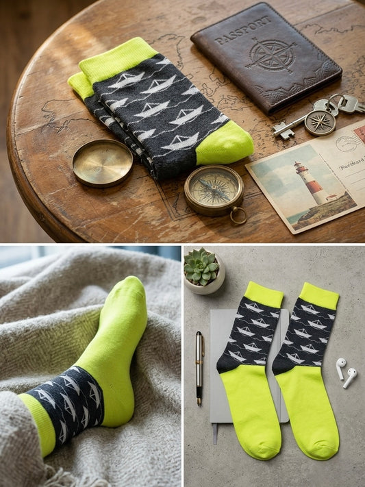 Paper Boat Wanderlust Socks – Neon Edition