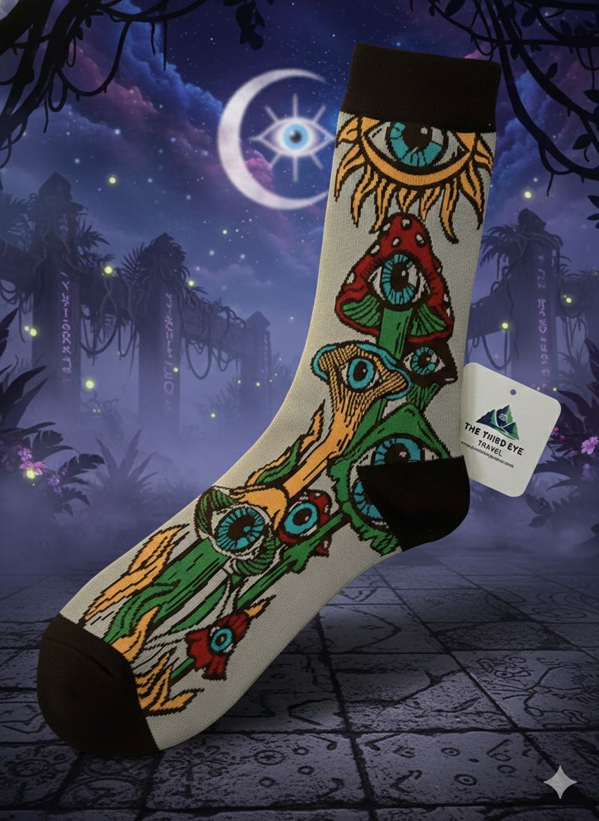 The Visionary Shroom Crew Socks – Step Into the Third Eye