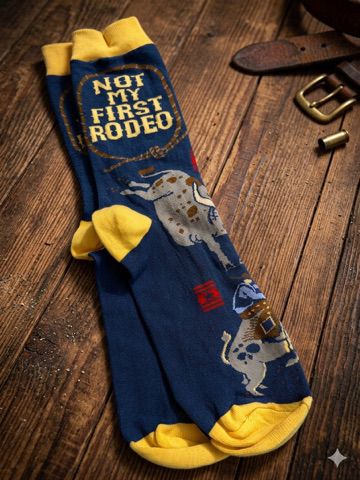 Gobi Gallop: 'Not My First Rodeo' Travel Crew Socks