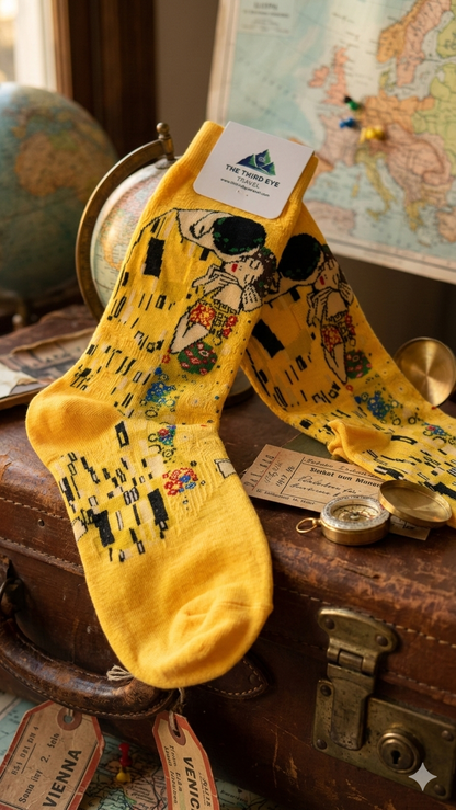Klimt-Inspired Art Travel Socks