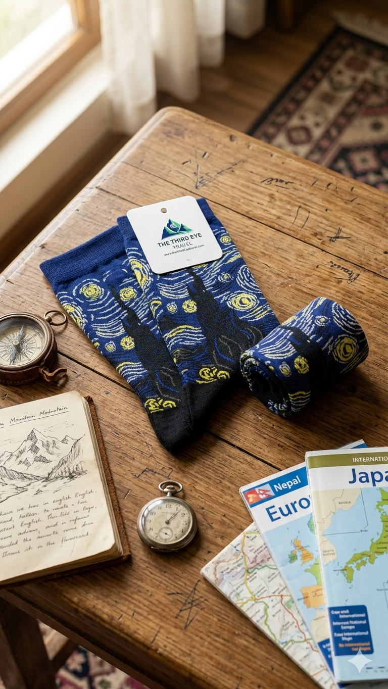 Starry Night Wanderer: Van Gogh Impressionist Socks