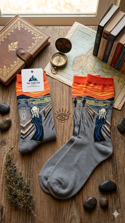 The Scream Expressionist Travel Socks