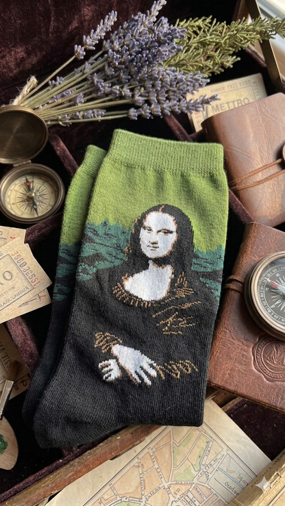 Masterpiece at Your Feet: Mona Lisa Renaissance Socks
