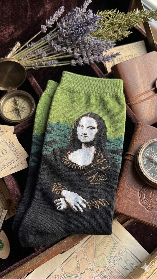 Masterpiece at Your Feet: Mona Lisa Renaissance Socks