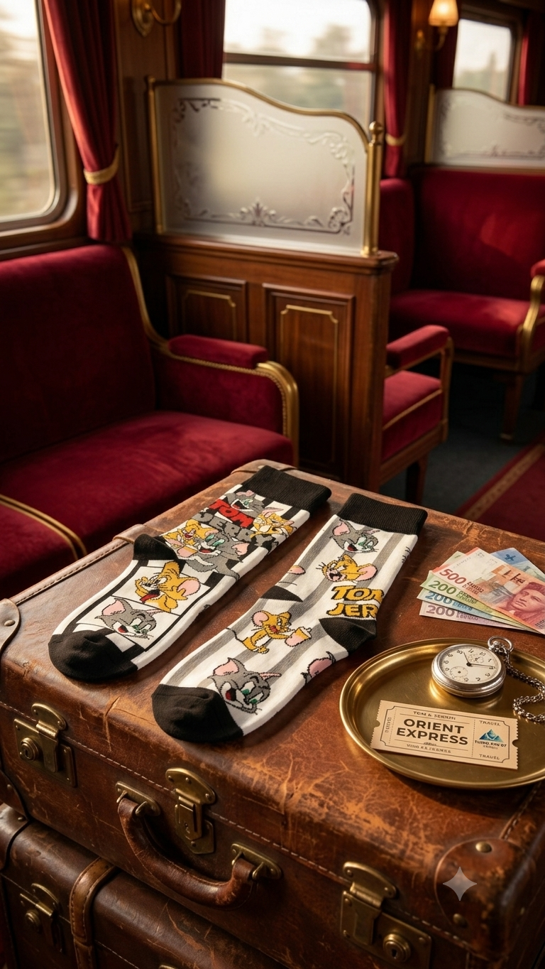 Tom & Jerry Nostalgia Edition Travel Socks