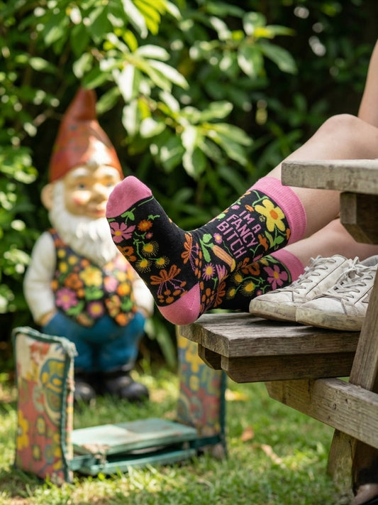 "Fancy Bitch" Floral Sock