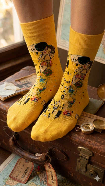 Klimt-Inspired Art Travel Socks