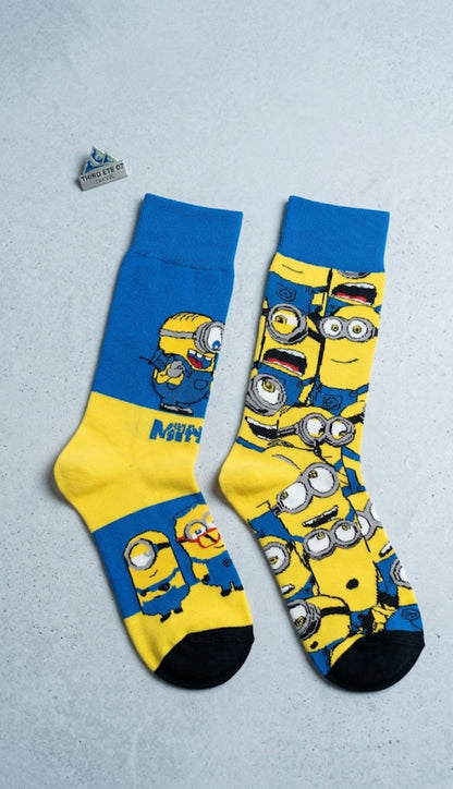 Mismatched Minion "BANANA!" Sock
