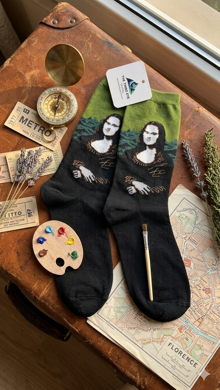 Masterpiece at Your Feet: Mona Lisa Renaissance Socks