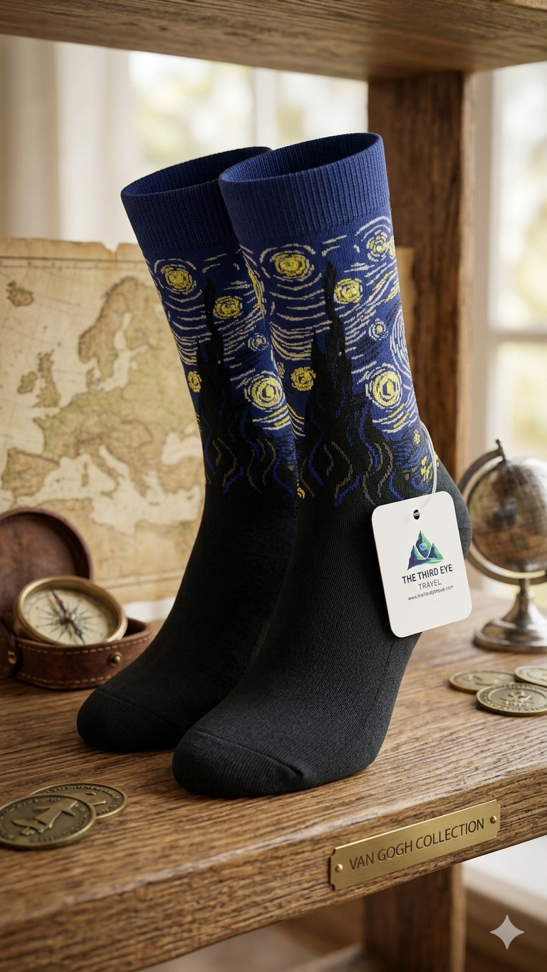 Starry Night Wanderer: Van Gogh Impressionist Socks