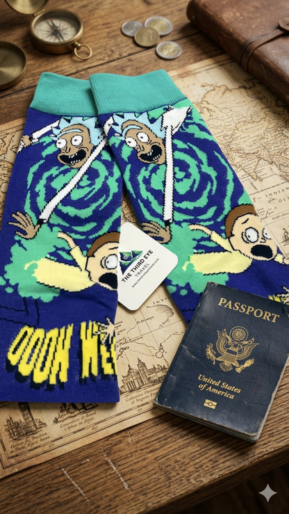 Rick and Morty "OOOH WEEE" Portal socks