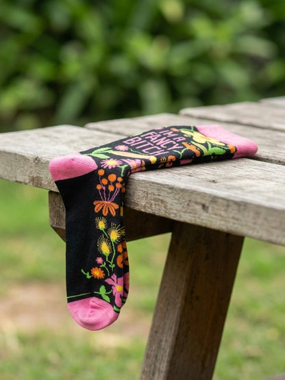 "Fancy Bitch" Floral Sock