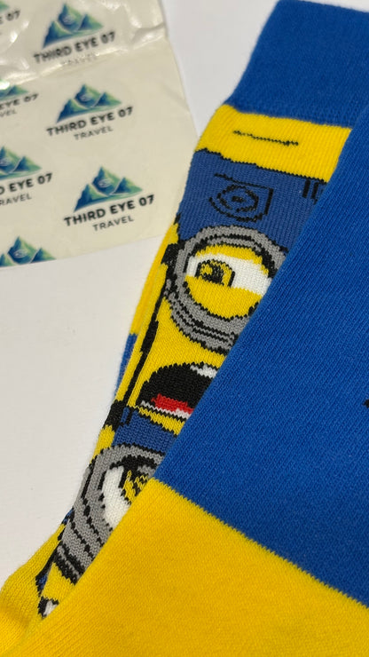 Mismatched Minion "BANANA!" Sock