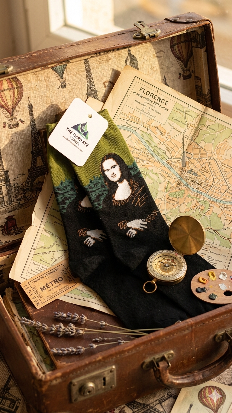 Masterpiece at Your Feet: Mona Lisa Renaissance Socks