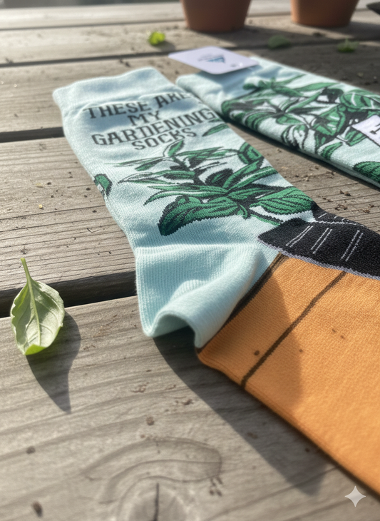 "These Are My Gardening Socks" - Basil Edition!