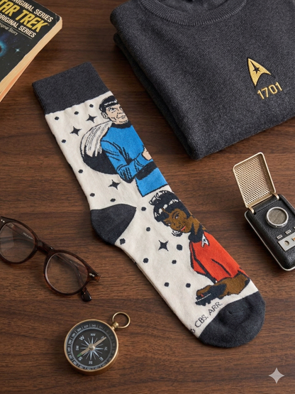 The Retro Spock & Uhura Star Trek Socks