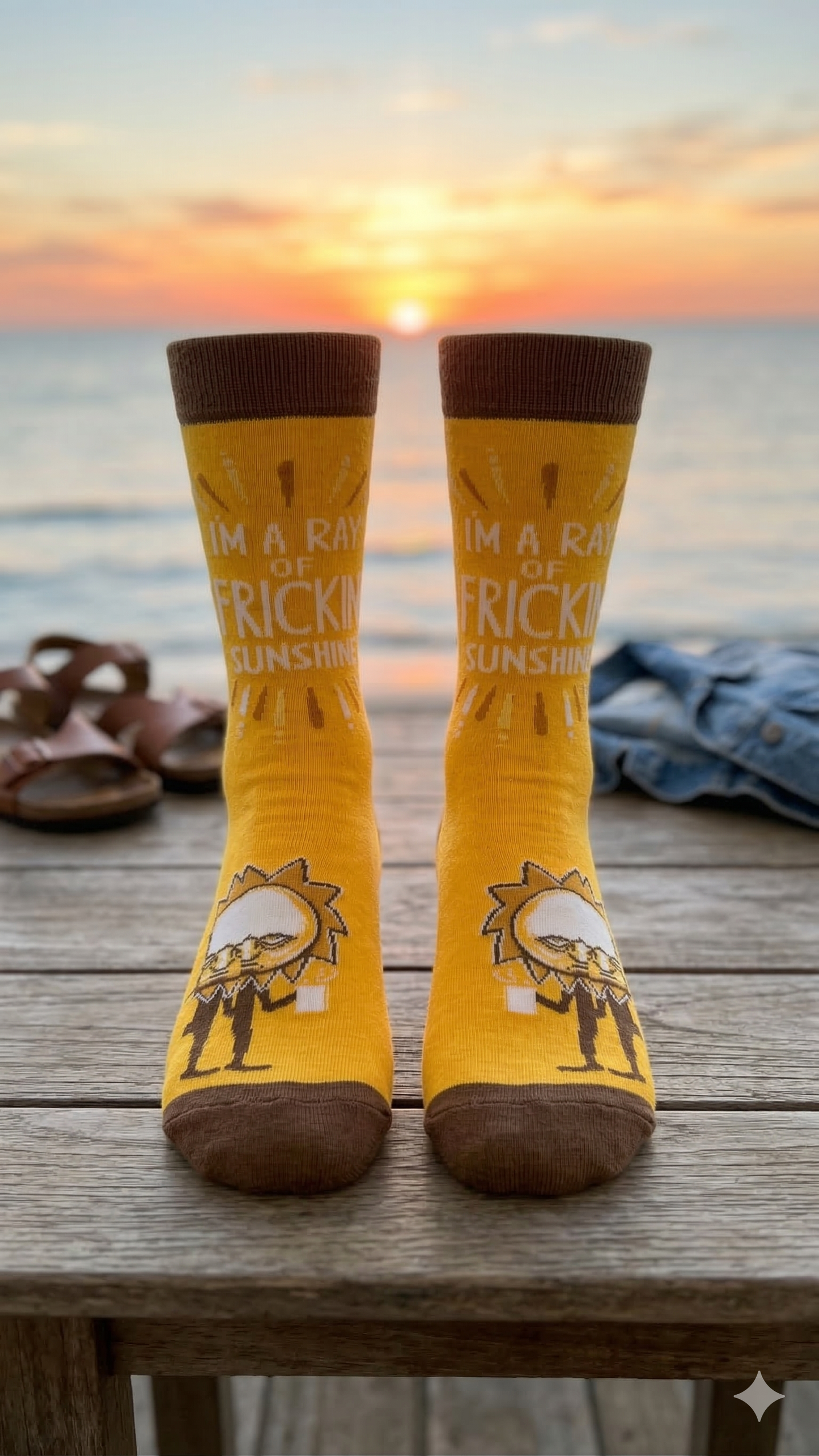 The "Morning Grump" Solar Flare Crew Socks