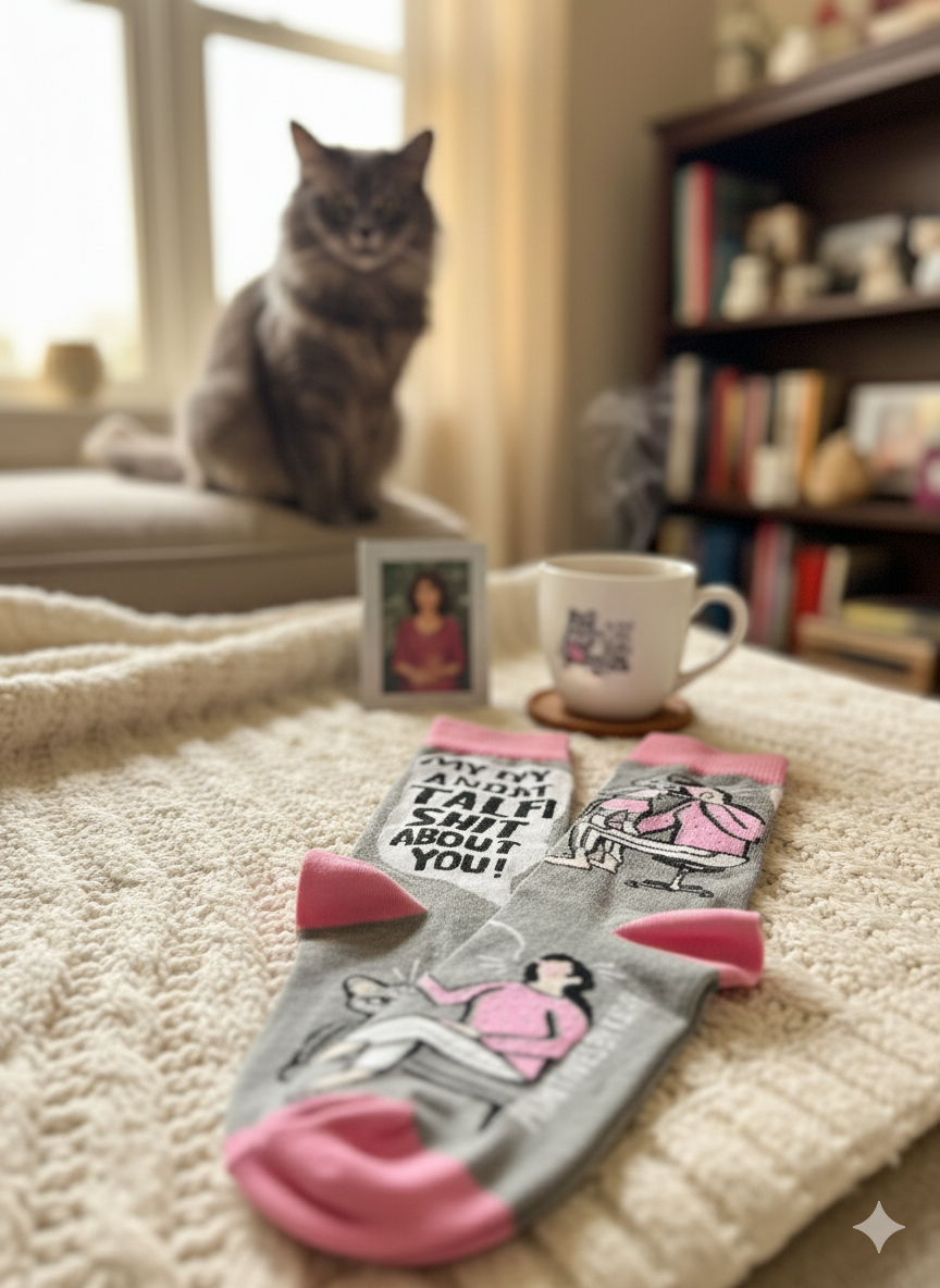 Saasy Cat "Talk Sh*t" Crew Socks