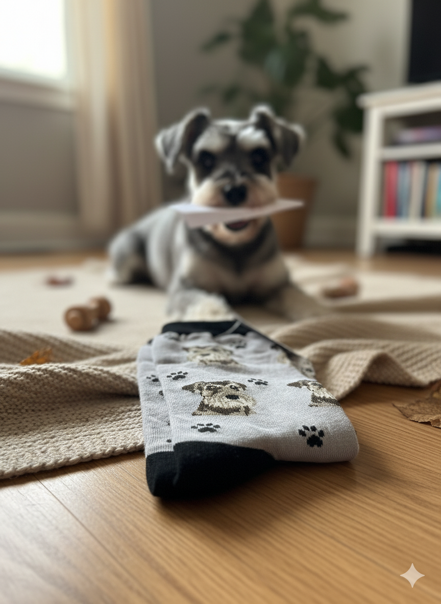 The Dapper Schnauzer Crew Socks
