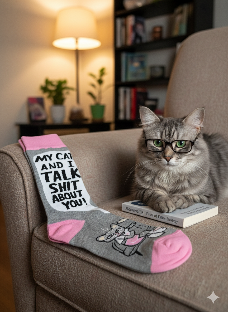 Saasy Cat "Talk Sh*t" Crew Socks