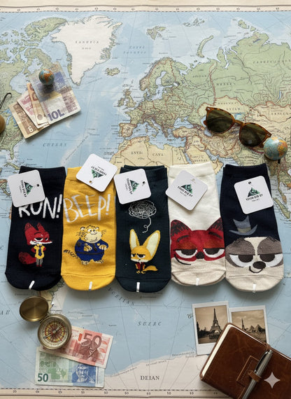 ANIMAL-THEMED ANKLE SOCKS PACK OF 5