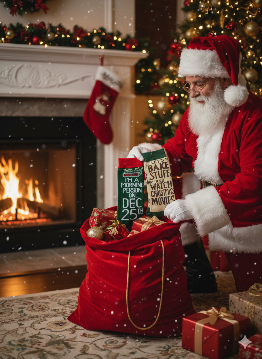 Christmas Socks "Let's Bake Stuff and Watch Christmas Movies"