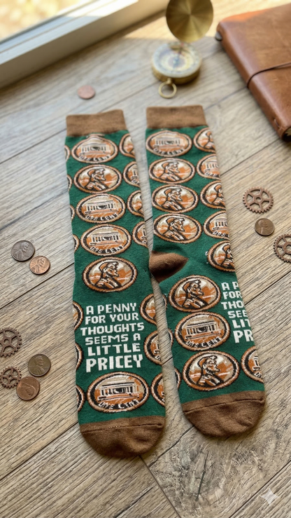 The "Priceless Perspective" Penny Crew Socks