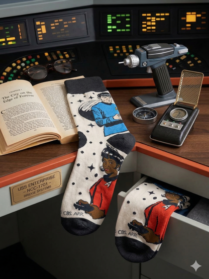 The Retro Spock & Uhura Star Trek Socks