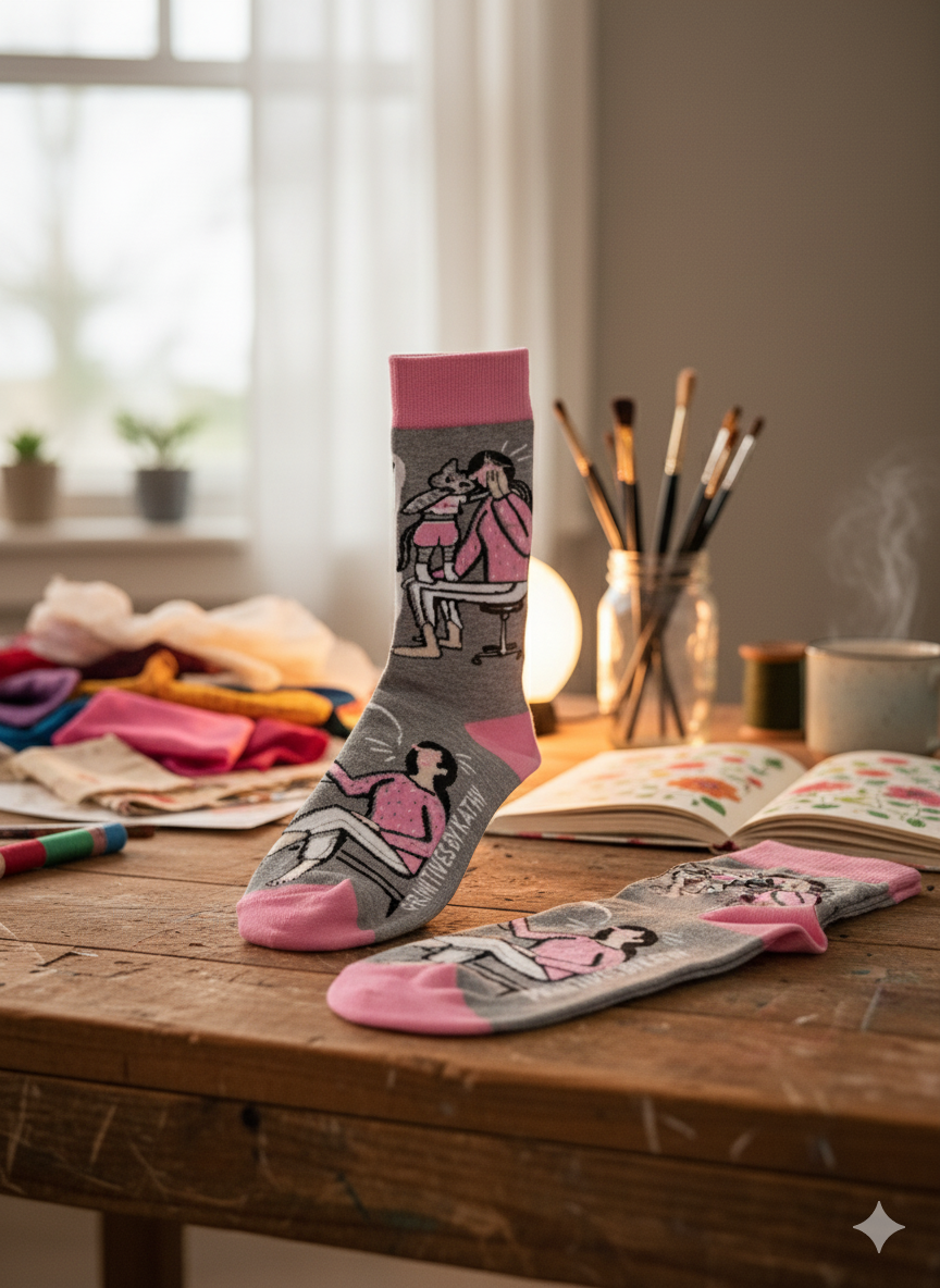 Saasy Cat "Talk Sh*t" Crew Socks