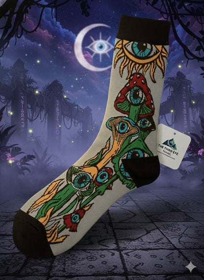 The Visionary Shroom Crew Socks – Step Into the Third Eye