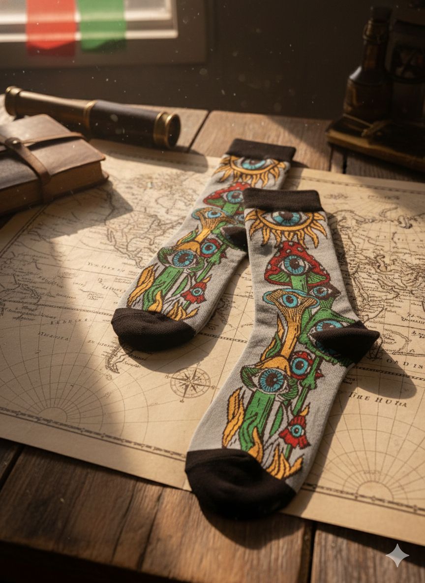 The Visionary Shroom Crew Socks – Step Into the Third Eye
