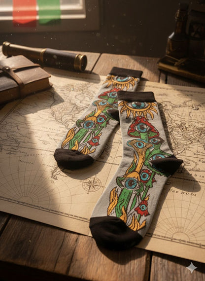 The Visionary Shroom Crew Socks – Step Into the Third Eye