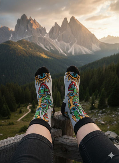 The Visionary Shroom Crew Socks – Step Into the Third Eye