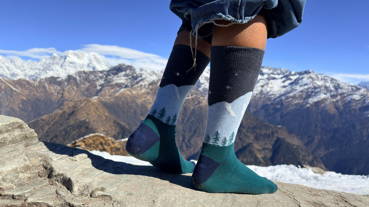 The "Midnight Summit" Crew Socks