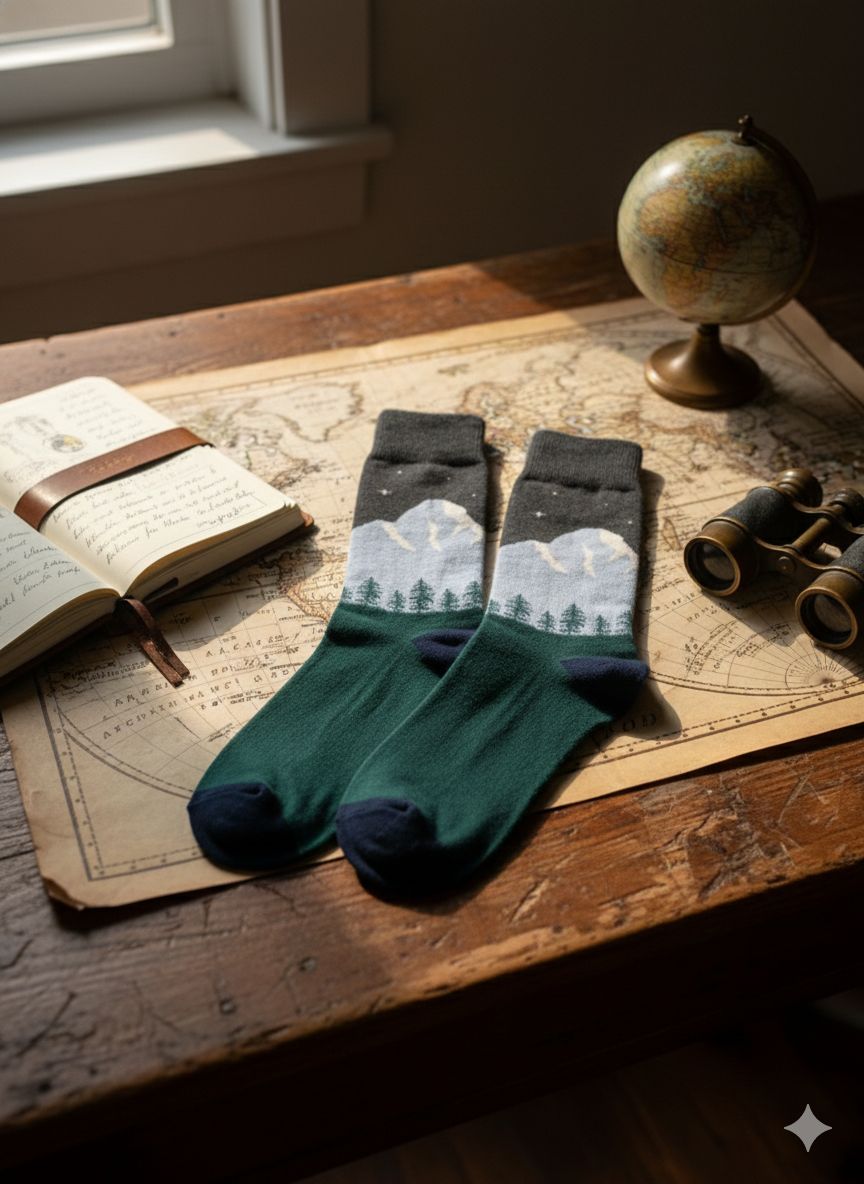 The "Midnight Summit" Crew Socks
