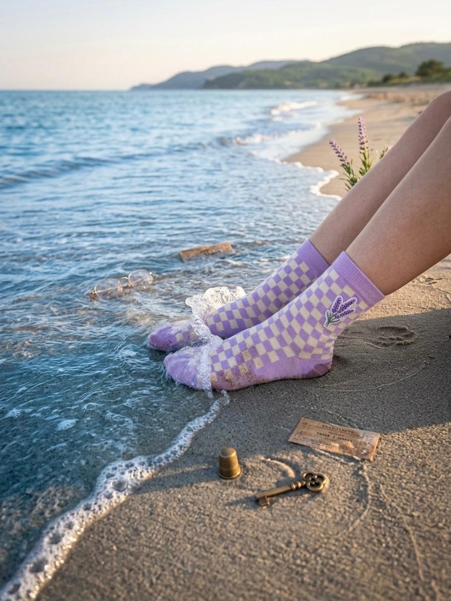 Lavender Labyrinth Crew Socks