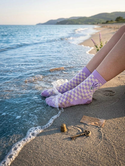 Lavender Labyrinth Crew Socks
