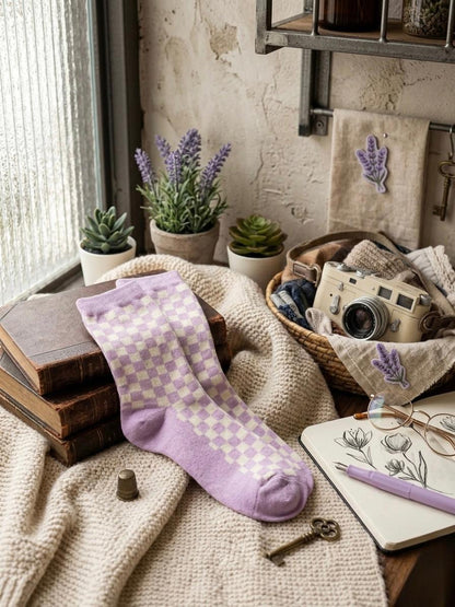 Lavender Labyrinth Crew Socks