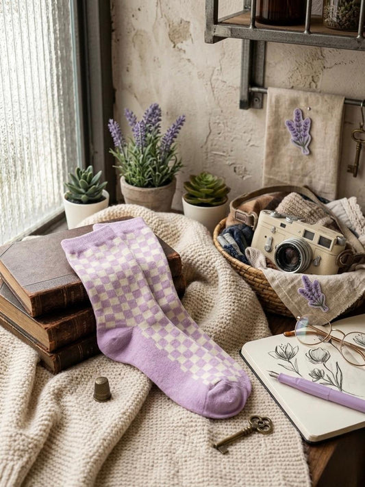Lavender Labyrinth Crew Socks