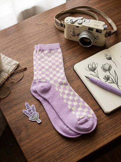 Lavender Labyrinth Crew Socks