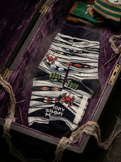 The "Unwrapped" Spooky Mummy Crew Socks