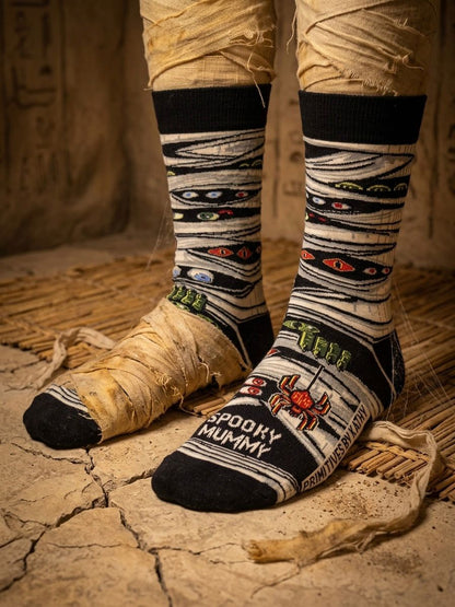 The "Unwrapped" Spooky Mummy Crew Socks