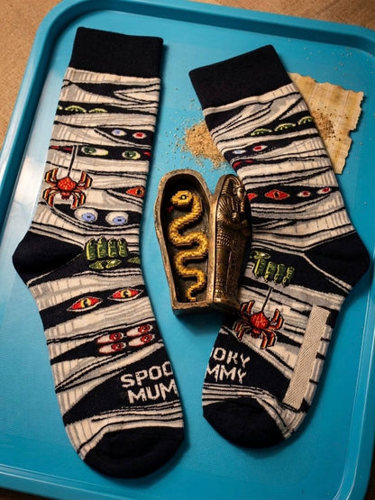 The "Unwrapped" Spooky Mummy Crew Socks