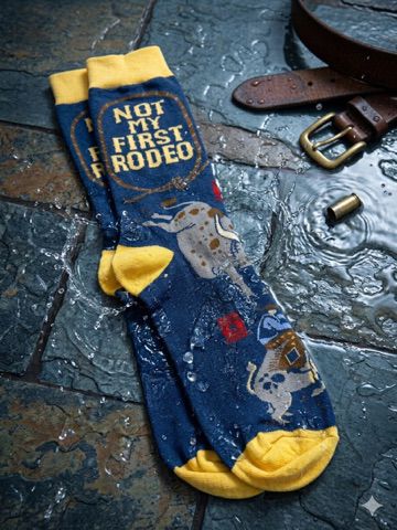 Gobi Gallop: 'Not My First Rodeo' Travel Crew Socks