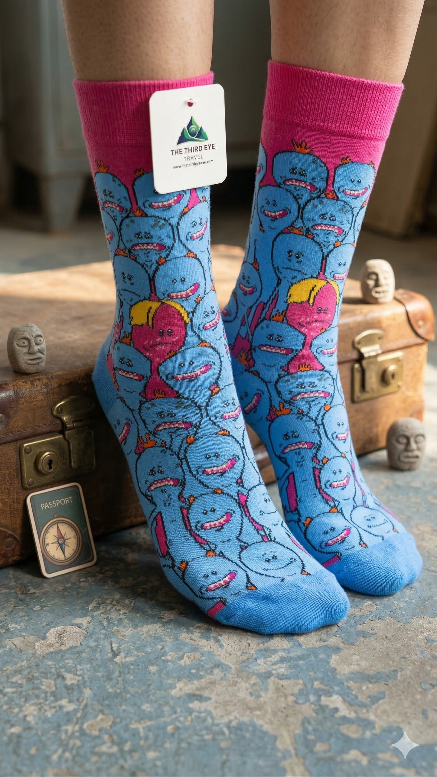 The "Existence is Pain" Mr. Meeseeks Crew Socks