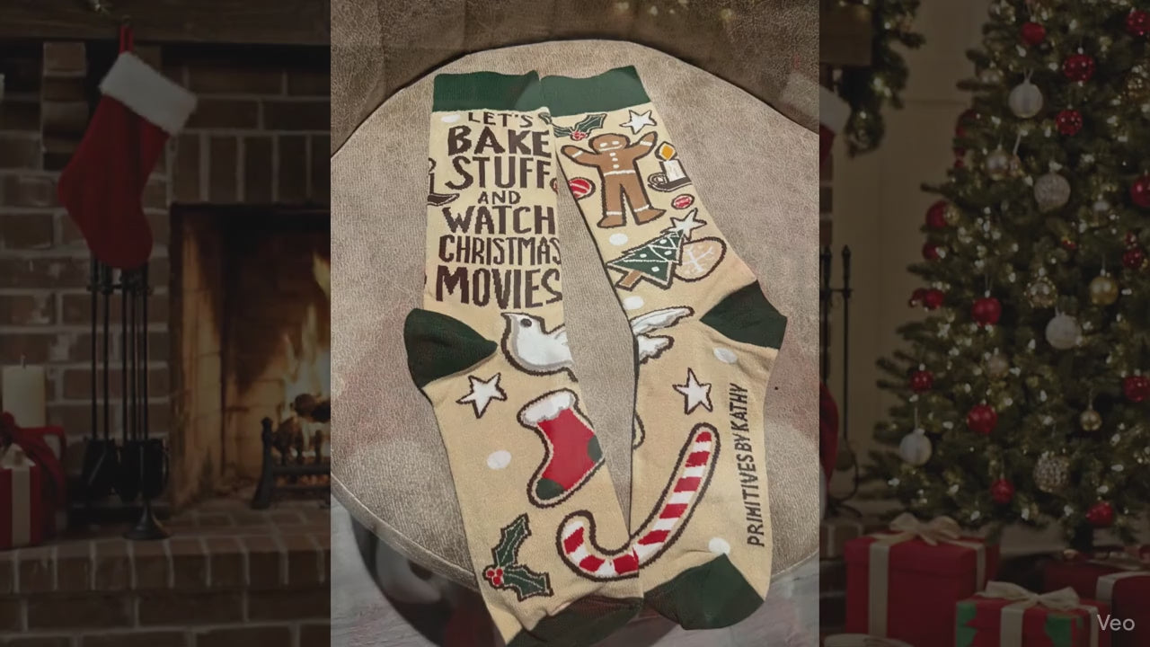 Christmas Socks "Let's Bake Stuff and Watch Christmas Movies"